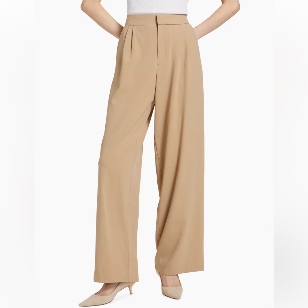 WAYF Wilshire Pleated Twill Wide-Leg Trousers